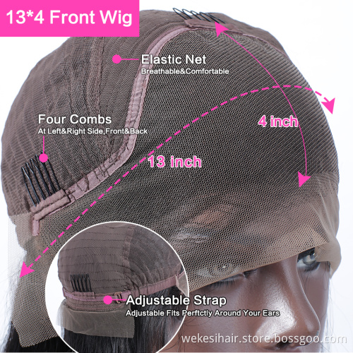 150% Ombre Blonde Lace Front Human Hair Wig Straight Remy 1B/613 Colored Human Hair Bob Wigs Deep Part Swiss Lace Wig